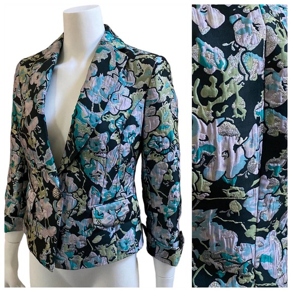 NWT ETCETERA Blazer In Bloom Print, size 2 - Picture 3 of 16